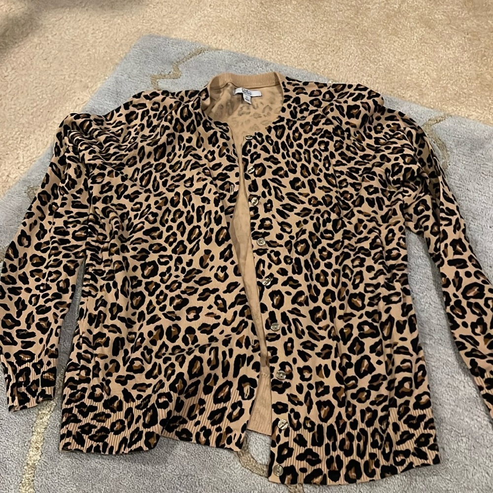 Croft & barrow leopard button down cardigan